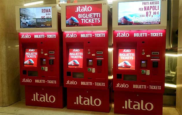 イタリアの自動券売機で列車チケット購入する方法
