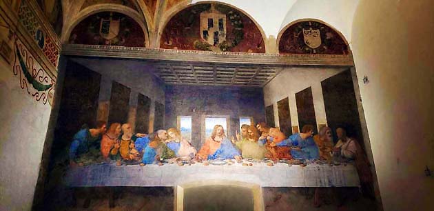 ドメニコ会修道院食堂のレオナルド･ダ･ヴィンチ「最後の晩餐」・ミラノ