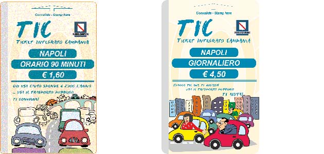 ナポリの公共交通機関のチケット