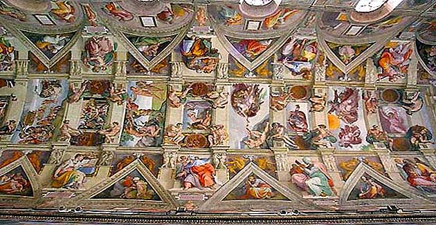 ヴァティカン美術館のシスティーナ礼拝堂の天井画